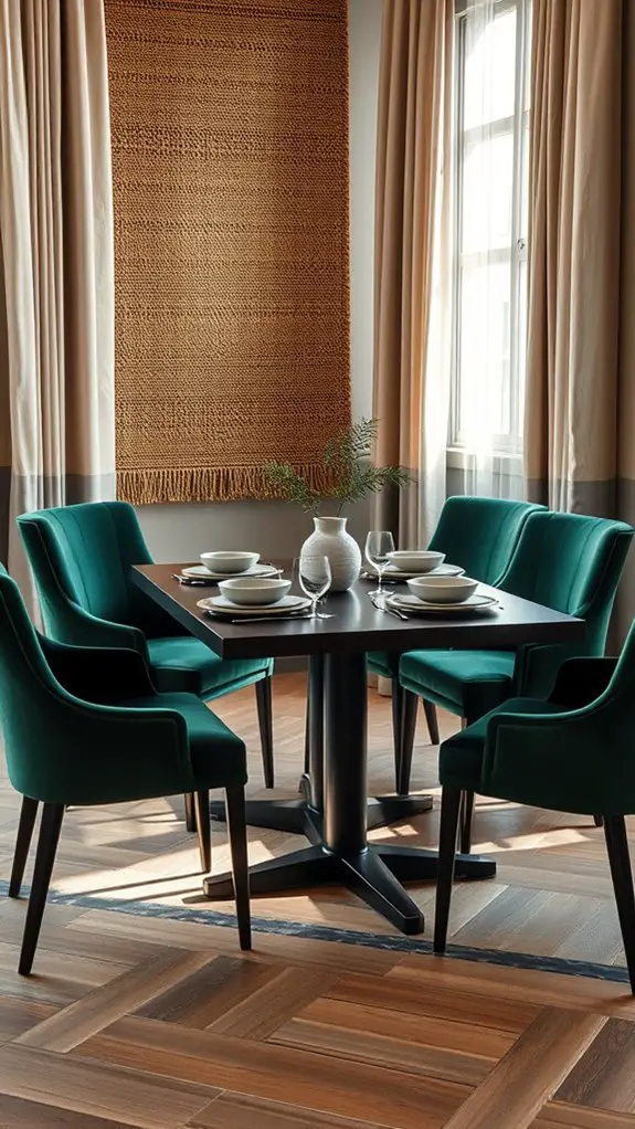 textured fabrics enhance dining ambiance