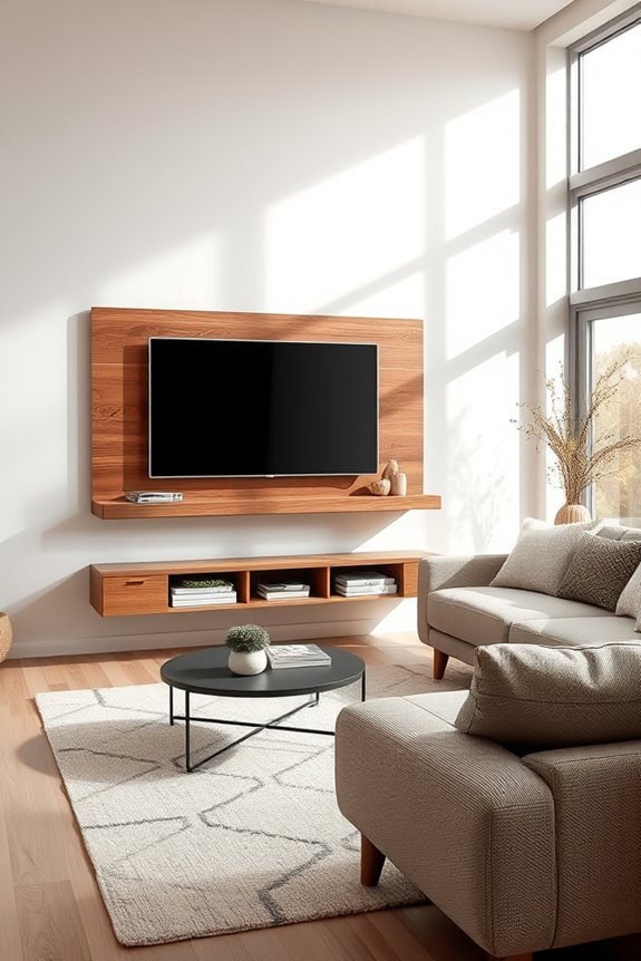 textured floating tv stands
