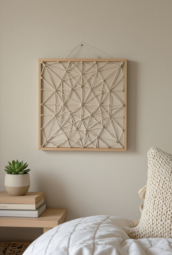 textured geometric wall string art