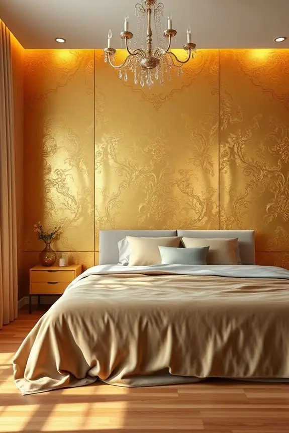 textured gold artistic murals