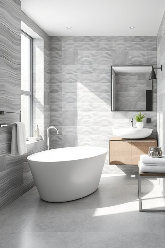 textured gray wall tiles