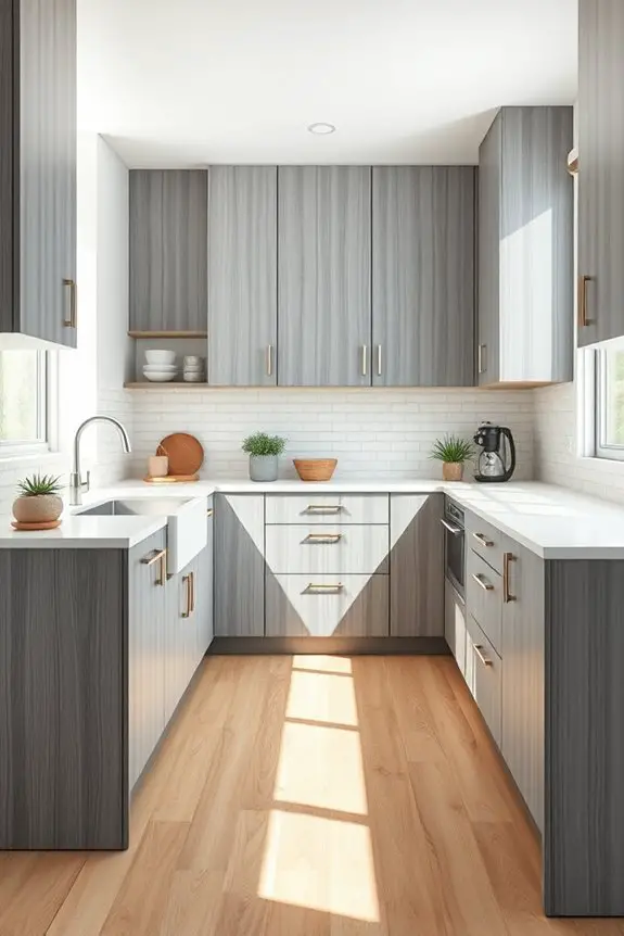 textured grey cabinet appeal
