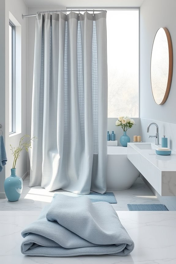 textured linen blue accents