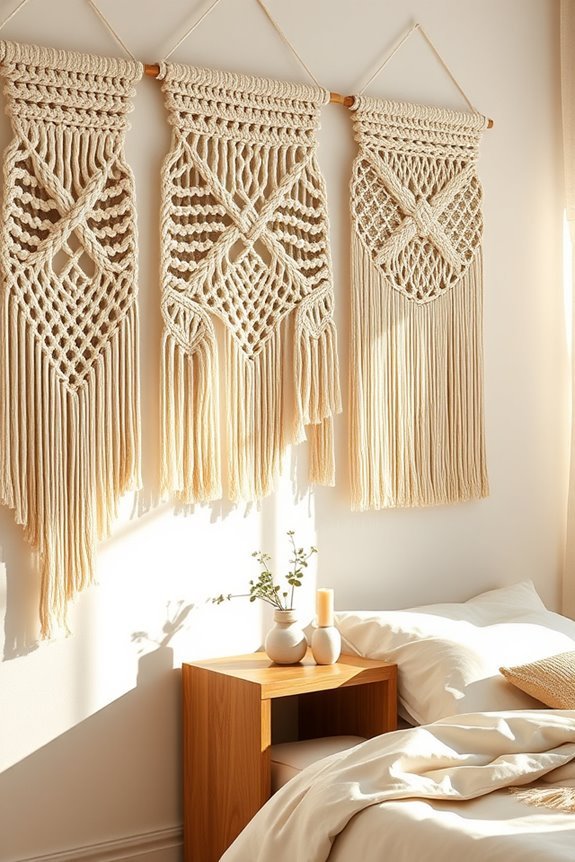 textured macram wall hangings