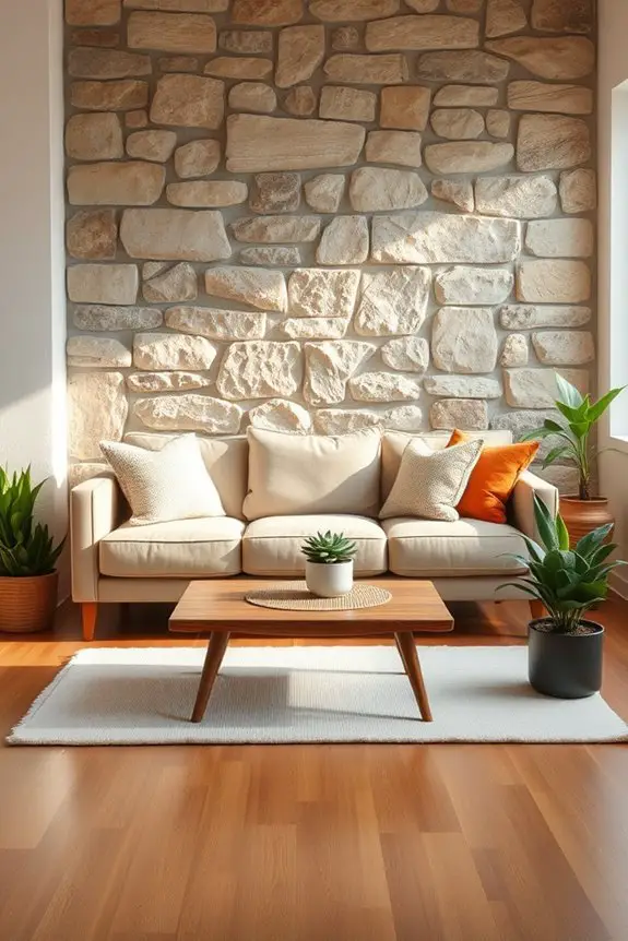 textured natural stone accents