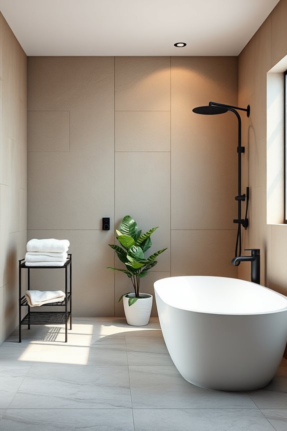 textured neutral shower panels