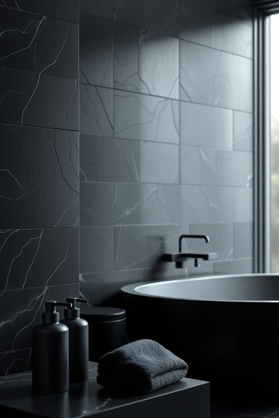 textured panels enhance bathrooms