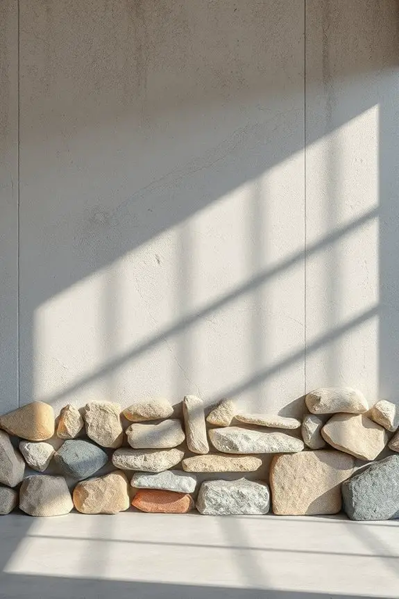 textured plaster meets stone