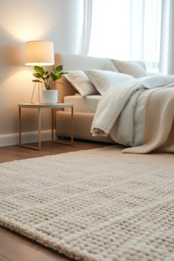 textured rug enhances comfort