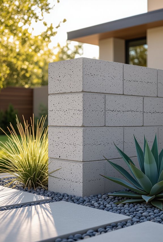 textured rugged modern concrete boundary