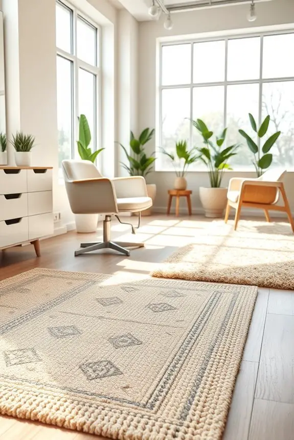 textured rugs enhance ambiance
