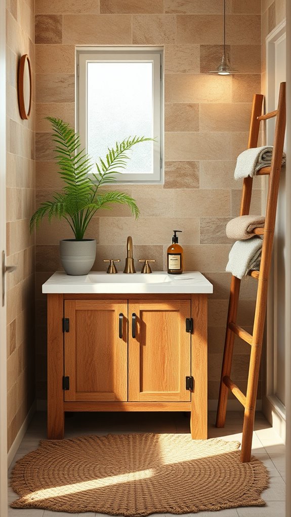 textured rustic bathroom design