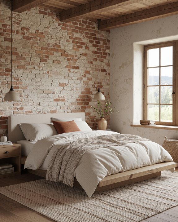 textured rustic bedroom accents