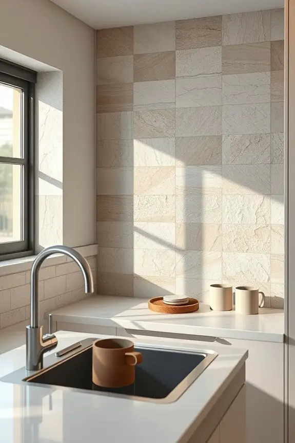 textured stone enhances kitchens