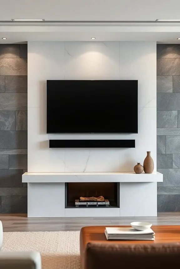 textured stone tv wall