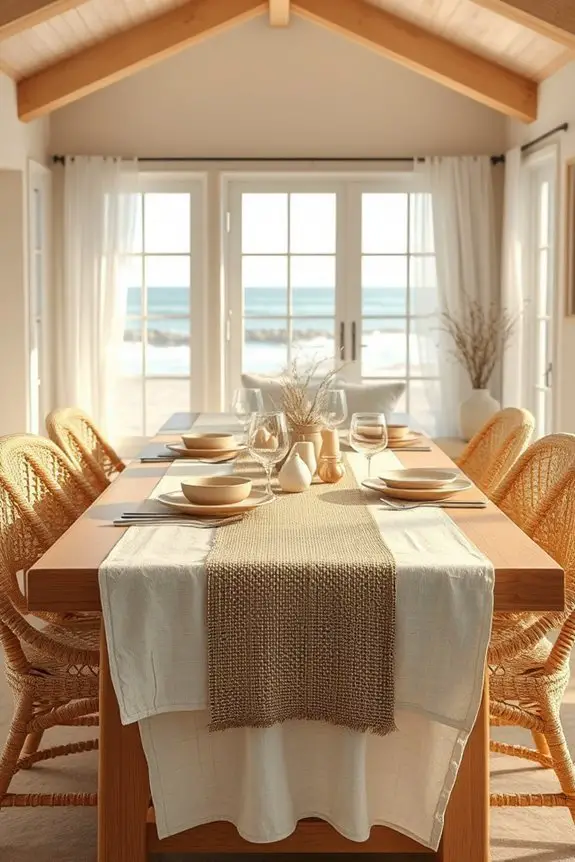 textured table runners enhance dining