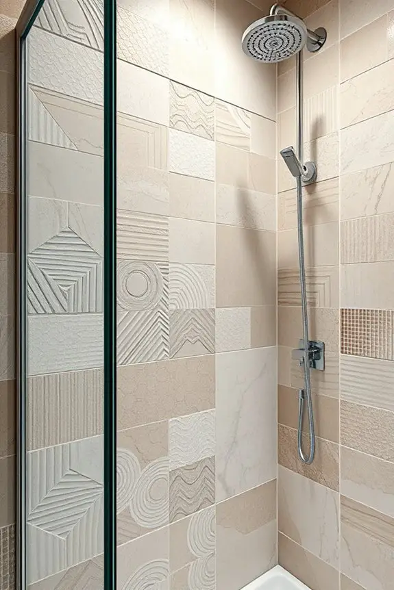 textured tiles enhance bathrooms