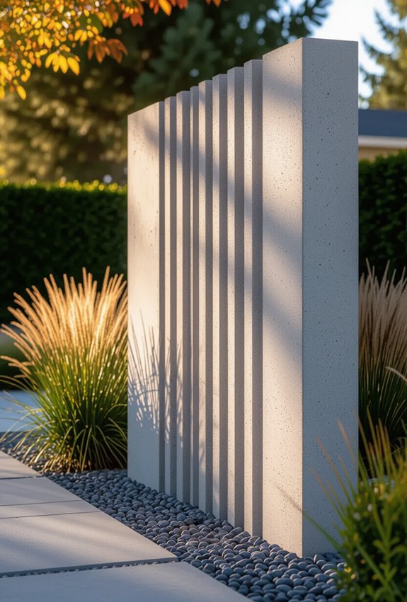 textured vertical flutes creating shadows