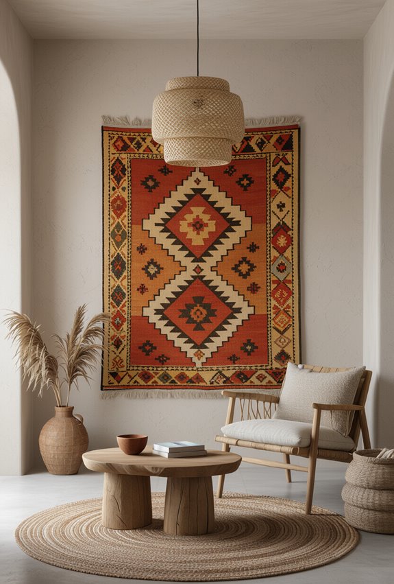 textured vintage kilim wallart