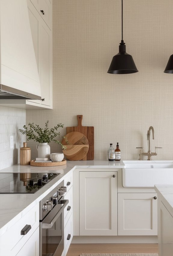 textured wallpaper accent nook