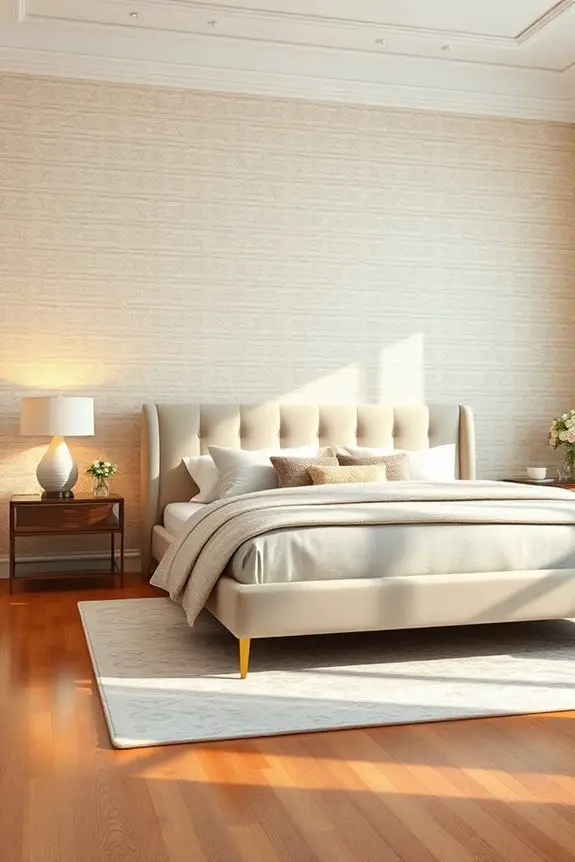 textured wallpaper enhances ambiance