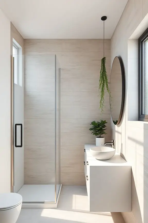textured wallpaper enhances bathrooms