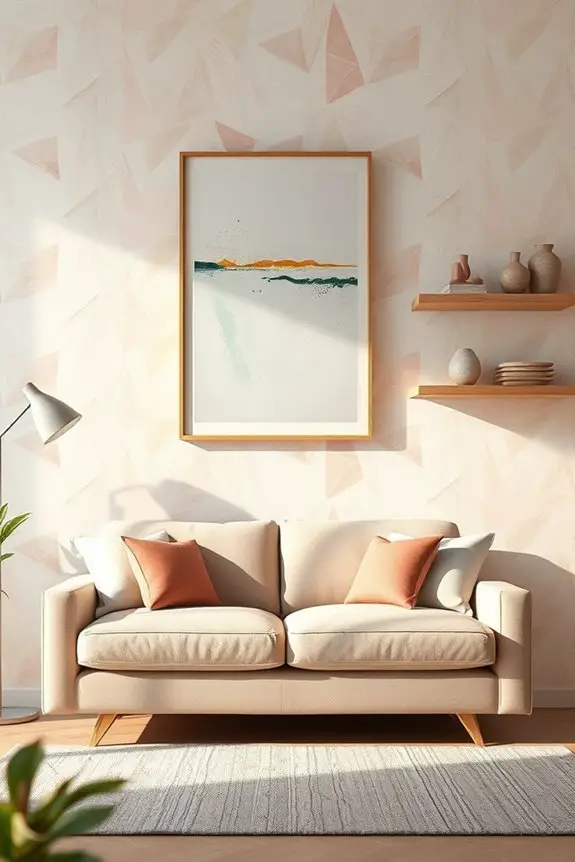 textured wallpaper enhances decor