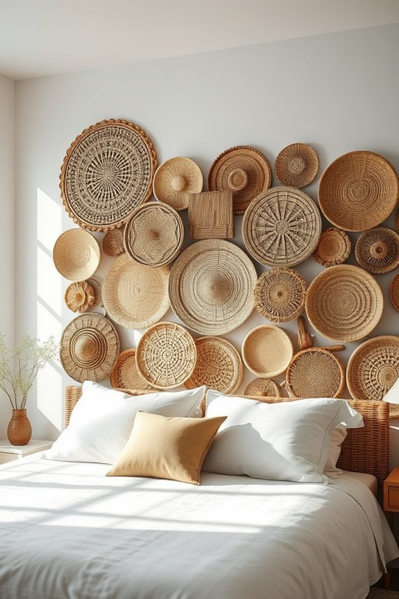 textured woven basket headboard