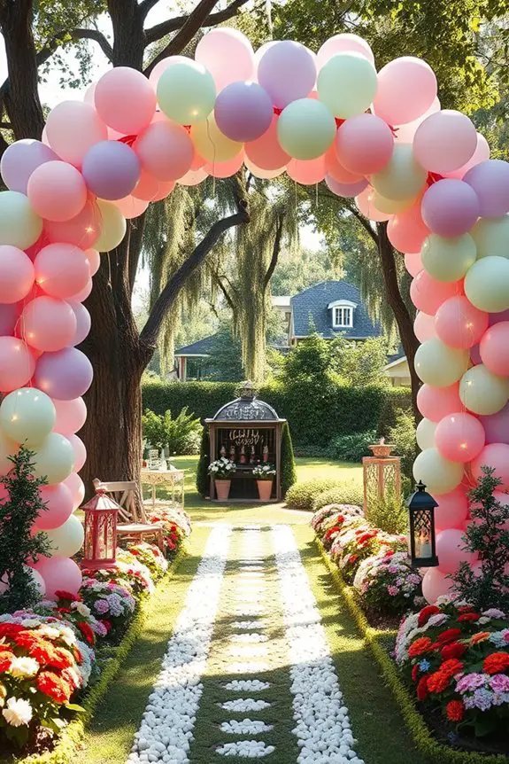 themed birthday entrance arch