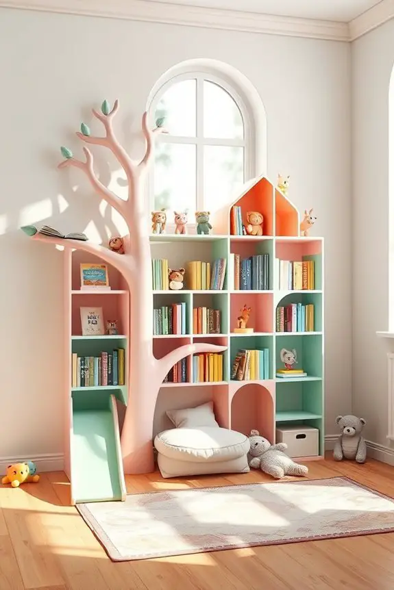 themed bookshelf for kids
