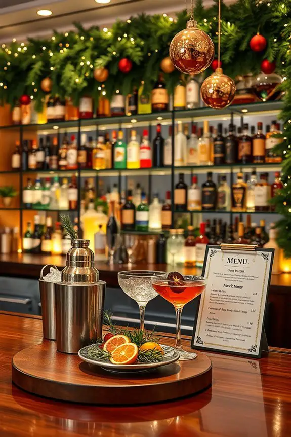 themed festive cocktail bar