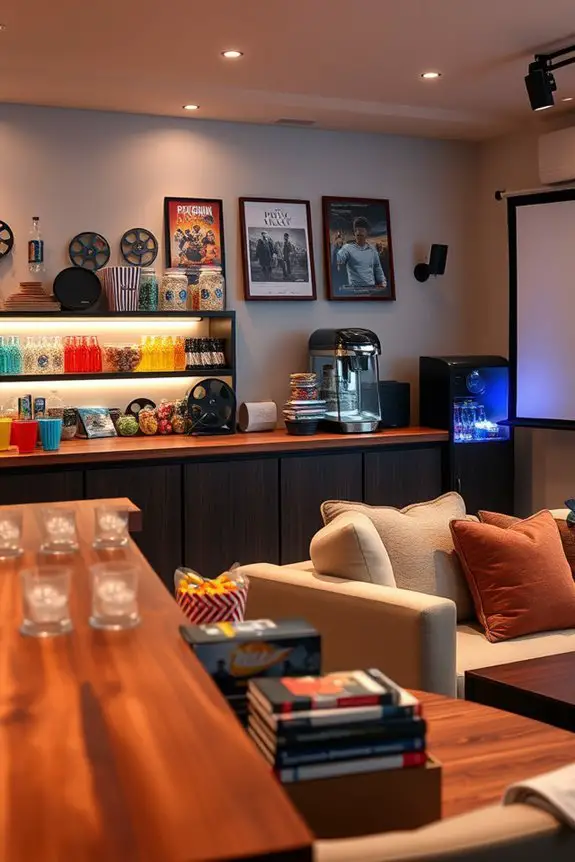 themed movie night bar