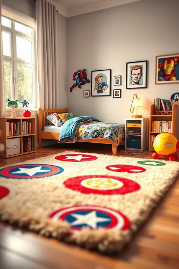themed superhero rugs for kids