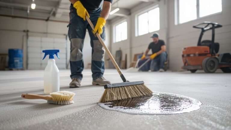 thoroughly clean concrete surface