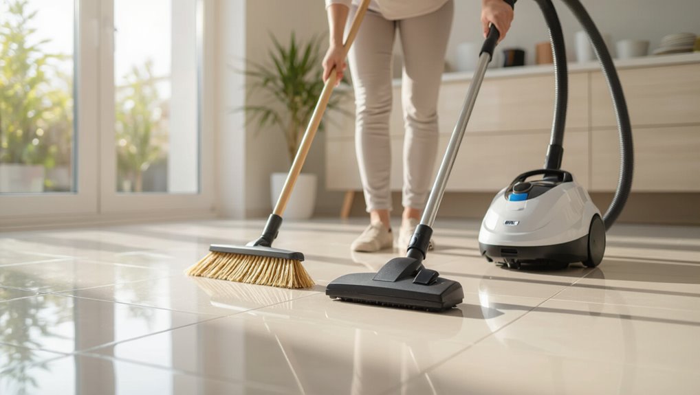 thoroughly sweep and vacuum