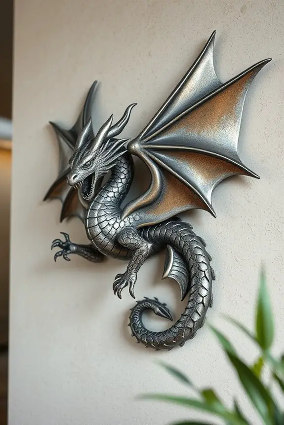 three dimensional dragon wall art