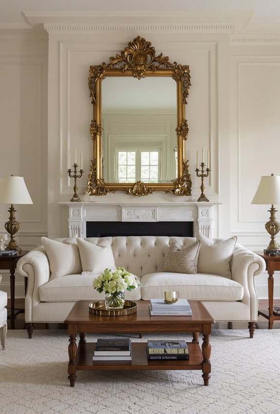 thrifted chandeliers painted moldings