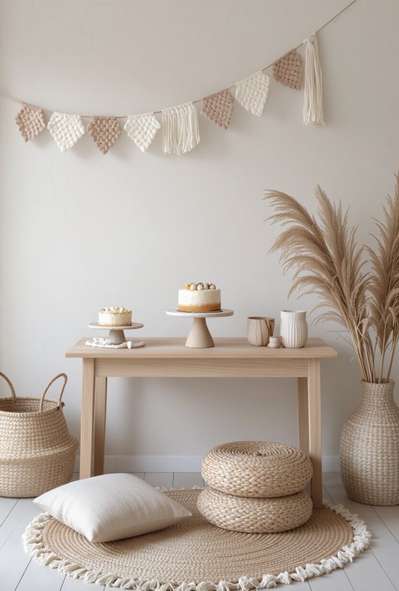 thrifted layered boho plant accents