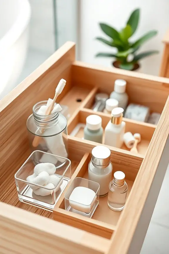 tidy bathroom with organizers