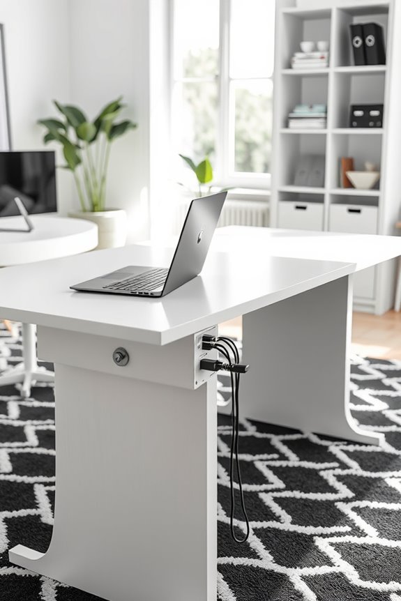 tidy workspace through cable management
