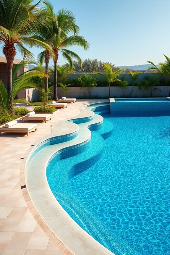 tiered pool design features