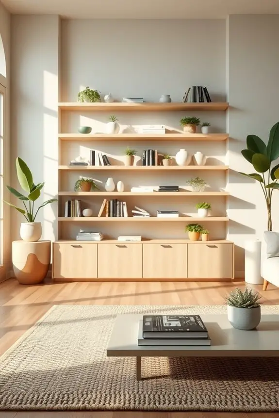 tiered shelves enhance displays