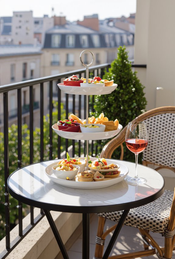 tiered tapas grazing setup