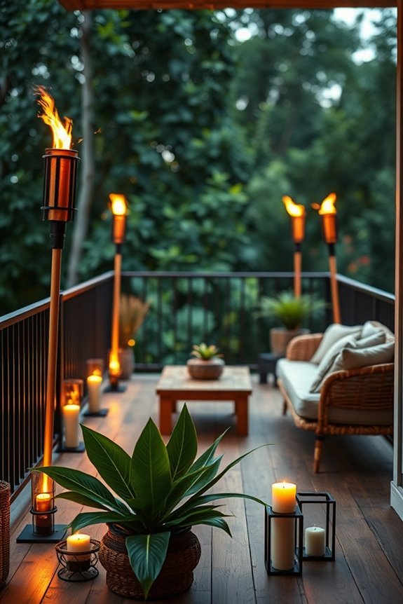 tiki torches enhance ambiance
