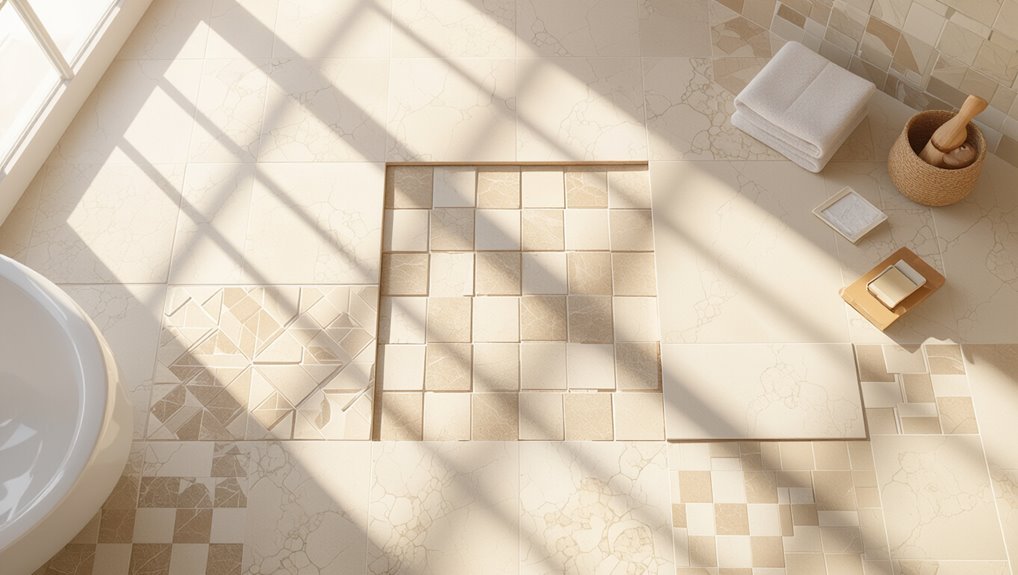 tile cutting and placement