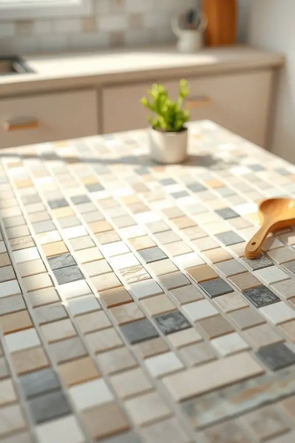 tiled tabletop backsplash transformation