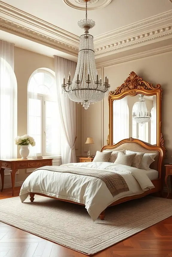 timeless bedroom chandelier elegance