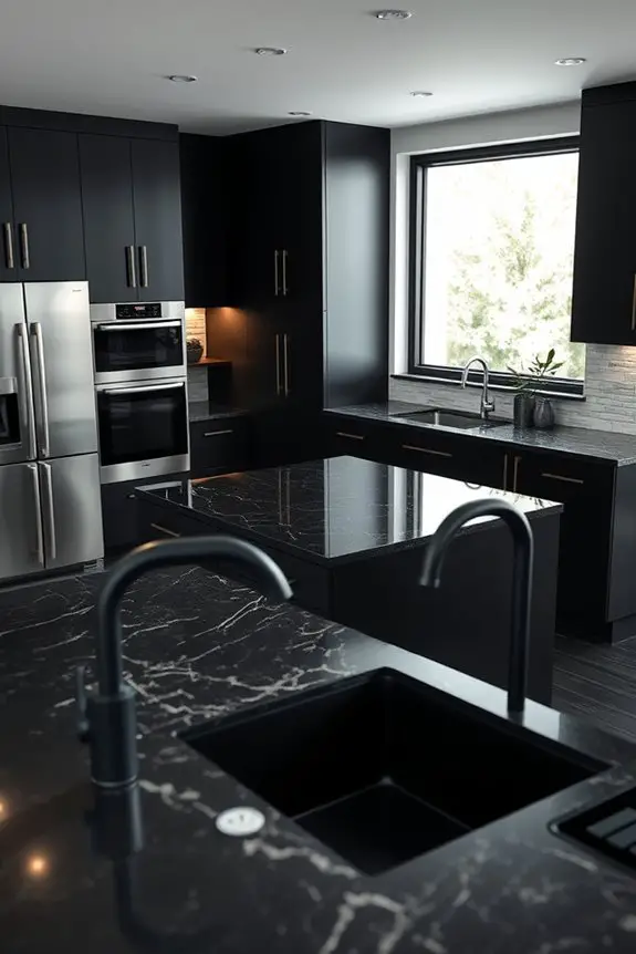 timeless black and grey kitchen