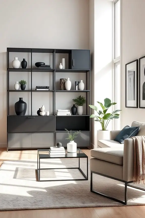 timeless black and white shelving