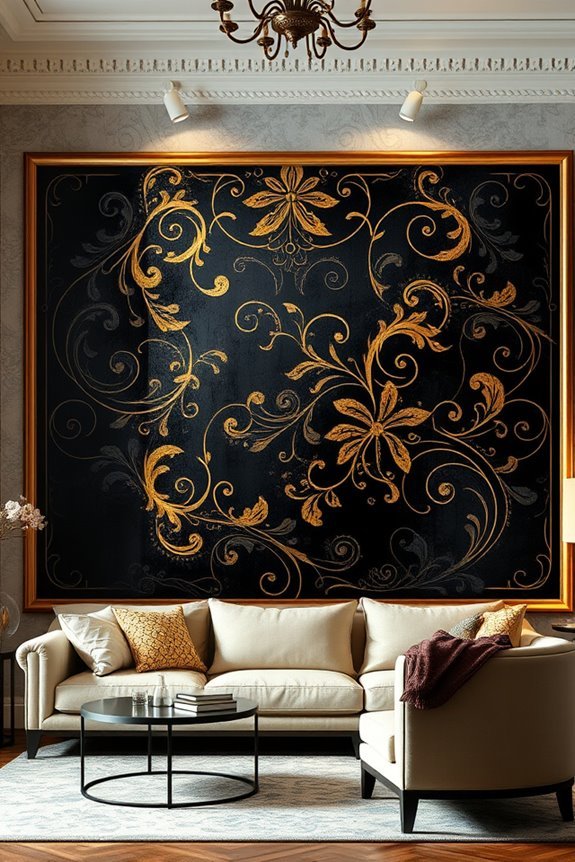 timeless black gold murals